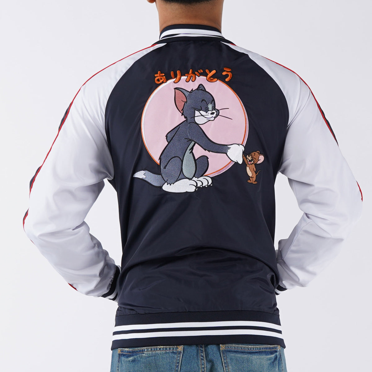 Bobson Japanese X Tom and Jerry Men's Bomber Jacket with Back Print Trendy  Fashion High Quality Apparel Comfortable Casual Jacket for Men Regular Fit 