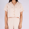 Bobson Japanese Ladies Basic Button Down Woven Shirt Boxy Fit 158282 (Coral)