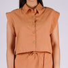 Bobson Japanese Ladies Basic Woven Shirt Boxy Fit 155986 (Brown)