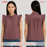 Bobson Japanese Ladies Basic Woven Shirt Relaxed Fit 177004 (Old Rose)
