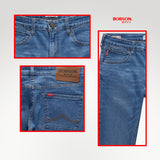 Bobson Japanese Men's Basic Denim Pants Skinny Mid Waist 185893 (Light Shade)