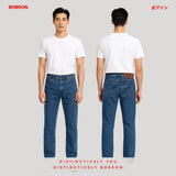 Bobson Japanese Men's Basic Denim Pants Classic Mid Waist 192685 (Medium Shade)