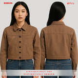 Bobson Japanese Ladies Basic Jacket Crop Fit 182277 (Bleach Sand)