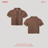 Bobson Japanese Ladies Basic Woven Shirt Boxy Fit 186911 (Taupe)