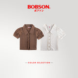 Bobson Japanese Ladies Basic Woven Shirt Boxy Fit 186911 (White)