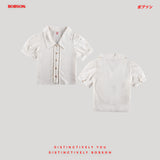 Bobson Japanese Ladies Basic Woven Shirt Boxy Fit 186911 (White)