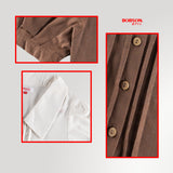 Bobson Japanese Ladies Basic Woven Shirt Boxy Fit 186911 (White)