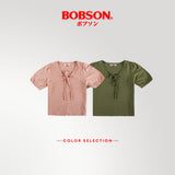 Bobson Japanese Ladies Basic Woven Shirt Boxy Fit 186931 (Pink)