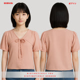 Bobson Japanese Ladies Basic Woven Shirt Boxy Fit 186931 (Pink)