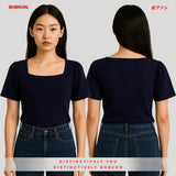 Bobson Japanese Ladies Basic Tees Boxy Fit 188440 (Navy)