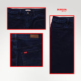 Bobson Japanese Ladies Basic Denim Pants Boyfriend Jeans 192150-U (Dark Shade)