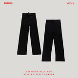 Bobson Japanese Ladies Basic Non-Denim Flared Pants 190928 (Black)