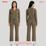 Bobson Japanese Ladies Basic Non-Denim Flared Pants 190928 (Olive)