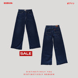 Bobson Japanese Ladies Basic Denim Pants Sailor Jeans 192175-U (Dark Shade)