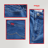 Bobson Japanese Ladies Basic Denim Pants Flared Jeans 192183-U (Light Shade)