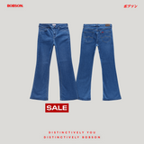 Bobson Japanese Ladies Basic Denim Pants Flared Jeans 192183-U (Light Shade)