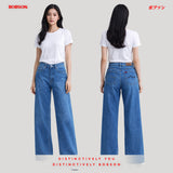 Bobson Japanese Ladies Basic Denim Pants Sailor Jeans 192124-U (Light Shade)