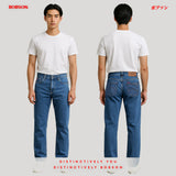 Bobson Japanese Men's Basic Denim Pants Regular Fitting Mid Waist 190564 (Light Shade)