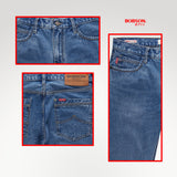 Bobson Japanese Men's Basic Denim Pants Regular Fitting Mid Waist 190564 (Light Shade)
