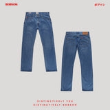 Bobson Japanese Men's Basic Denim Pants Regular Fitting Mid Waist 190564 (Light Shade)