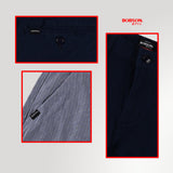 Bobson Japanese Men's Basic Non-Denim Tapered Short Mid Waist 194710 (Navy)
