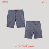 Bobson Japanese Men's Basic Non-Denim Tapered Short Mid Waist 194710 (White Blue)