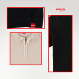 Bobson Japanese Men's Basic Collared Shirts Comfort Fit 187057 (Black)
