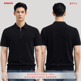 Bobson Japanese Men's Basic Collared Shirts Comfort Fit 187057 (Black)