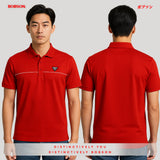 Bobson Japanese Men's Basic Collared Shirts Slim Fit 188790 (Molten Lava)