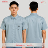 Bobson Japanese Men's Basic Woven Shirts Comfort Fit 158541 (Slate)