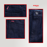Bobson Japanese Men's Basic Denim Pants Skinny Mid Waist 186987 (Medium Shade)