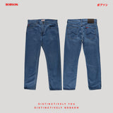 Bobson Japanese Men's Basic Denim Pants Classic Fitting Mid Waist 193375 (Light Shade)