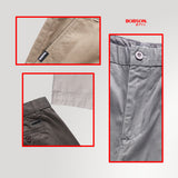 Bobson Japanese Men's Basic Non-Denim Chino Pants Mid Waist 194288 (Gray)