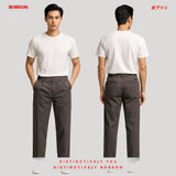 Bobson Japanese Men's Basic Non-Denim Chino Pants Mid Waist 194288 (Taupe)