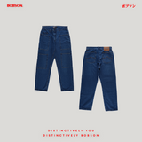 Bobson Japanese Men's Basic Denim Pants Cargo Jeans Mid Waist 195945 (Dark Shade)