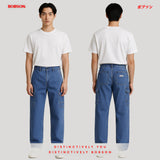 Bobson Japanese Men's Basic Denim Pants Cargo Jeans Mid Waist 194849 (Medium Shade)