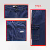 Bobson Japanese Men's Basic Denim Pants Cargo Jeans Mid Waist 194785 (Dark Shade)