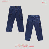 Bobson Japanese Men's Basic Denim Pants Cargo Jeans Mid Waist 194785 (Dark Shade)