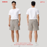Bobson Japanese Men's Basic Non-Denim Jogger Short Mid Waist 198052 (Cream)