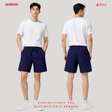 Bobson Japanese Men's Basic Non-Denim Jogger Short Mid Waist 198052 (Indigo)