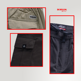 Bobson Japanese Men's Basic Non-Denim Pants Cargo Pants Mid Waist 195647-U (Beige)