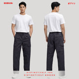 Bobson Japanese Men's Basic Non-Denim Cargo Pants Mid Waist 195647-U (Dark Gray)