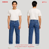 Bobson Japanese Men's Basic Denim Pants Cargo Jeans Mid Waist 194867 (Medium Shade)