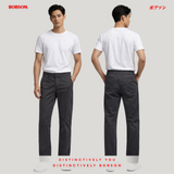 Bobson Japanese Men's Basic Non-Denim Chino Pants Mid Waist 199932-U (Gray)