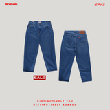 Bobson Japanese Men's Basic Denim Pants Relaxed Fitting Mid Waist 192390-U (Light Shade)