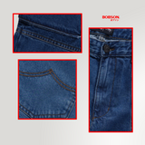 Bobson Japanese Men's Basic Denim Pants Cargo Jeans Mid Waist 194826 (Dark Shade)