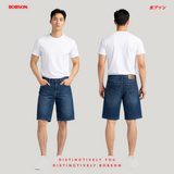 Bobson Japanese Men's Basic Denim Jorts Mid Waist 194919 (Dark Shade)