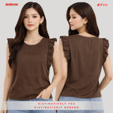 Bobson Japanese Ladies Basic Woven Shirt Boxy Fit 186702 (Khaki)