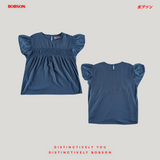 Bobson Japanese Ladies Basic Woven Shirt Boxy Fit 186713 (Blue)