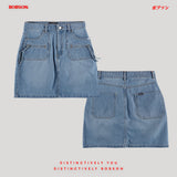 Bobson Japanese Ladies Basic Denim Cargo Skirt 190849 (Medium Shade)